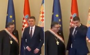 Gaf predsjednika Hrvatske: Milanović zakopčavao šlic dok je odlikovao Puljića